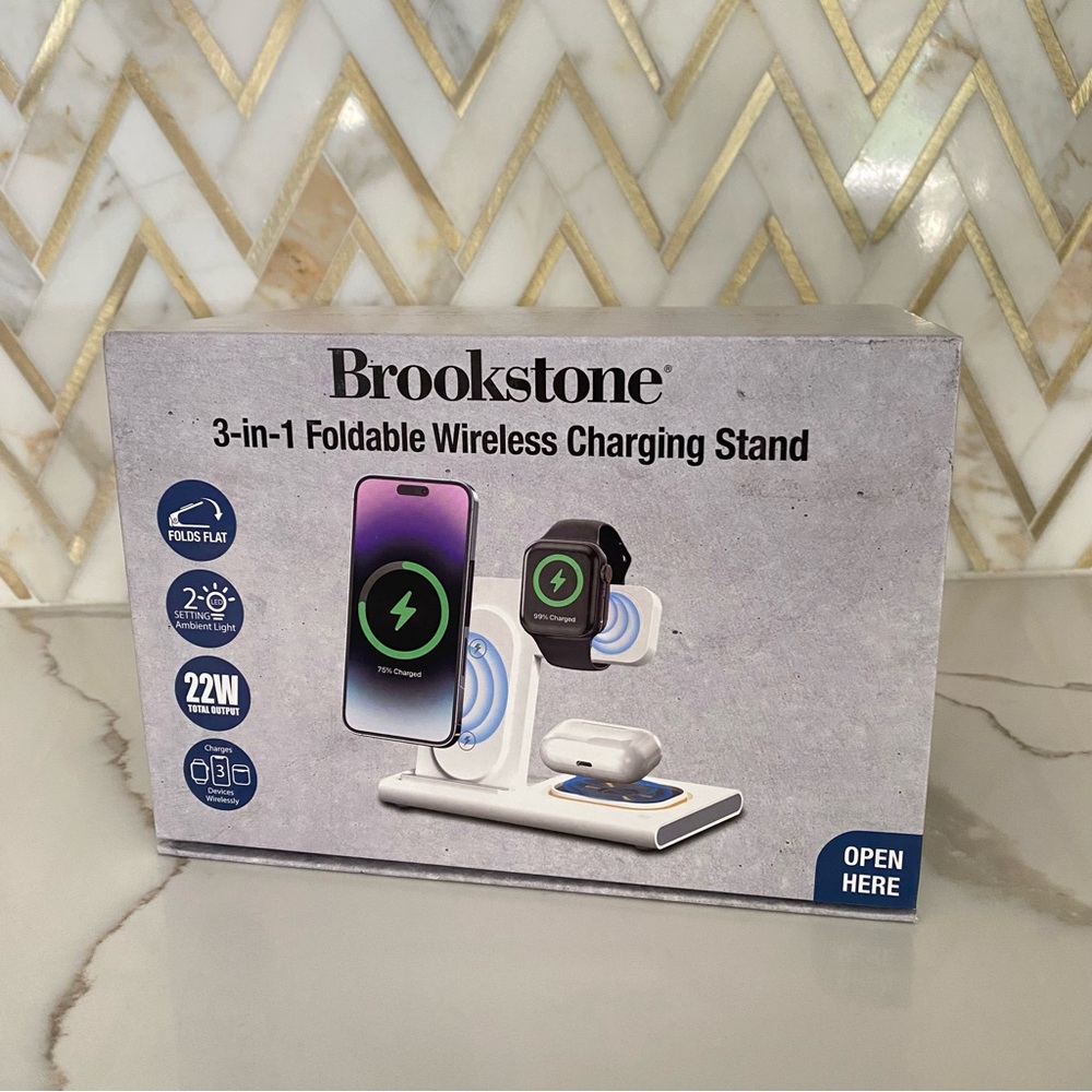 Brookstone 3-in-1 Foldable Wireless Charging Stand